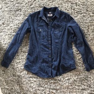 LOFT soft denim button down shirt